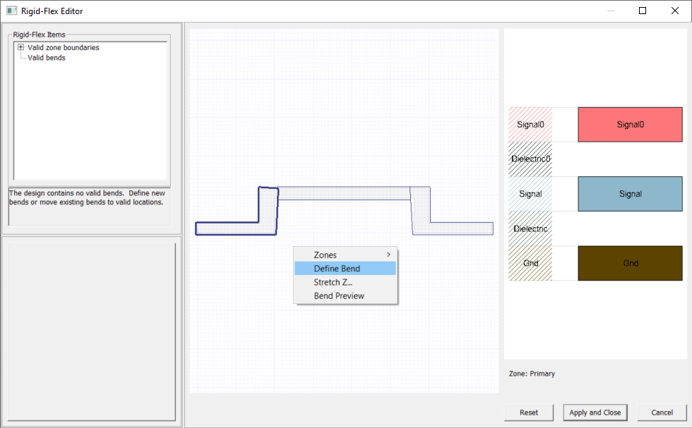 Right-Click Define Bend