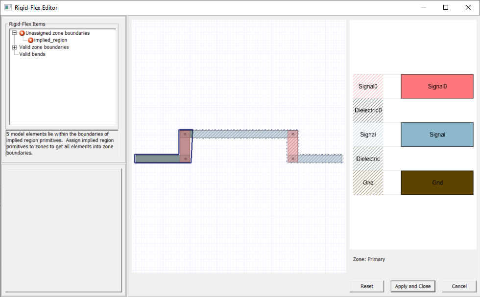 Design Outlined in Rigid-Flex Editor Window