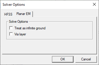 Solver Options > Planar EM Tab