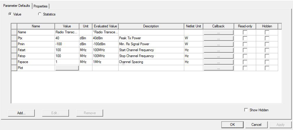 Edit Component Properties window.