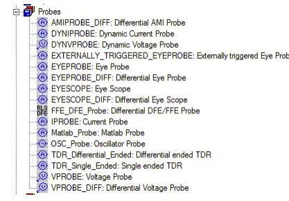 Probes List in Components
