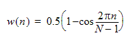 Hann window equation.