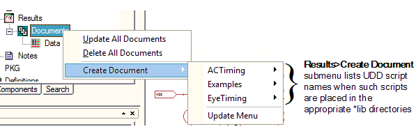 Document Shortcut menu. Create Document option expanded.