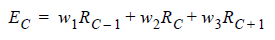 Equation for the weighted sum