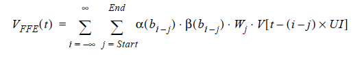 The formula for the voltage output adjusted by FFE.