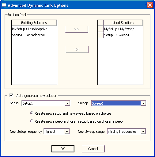 Advanced Dynamid Link Options Window