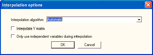 Interpolation Options Window