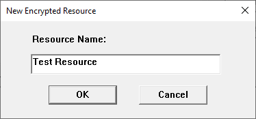 New Encrypted Resource Window