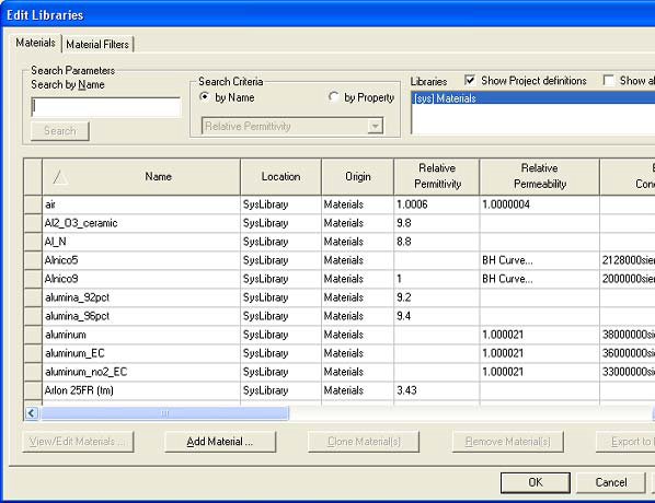 Edit Libraries Window