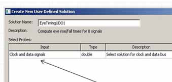 Create User Defined Solution dialog.