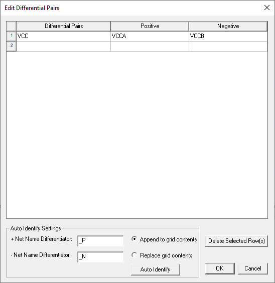 Edit Differential Pairs