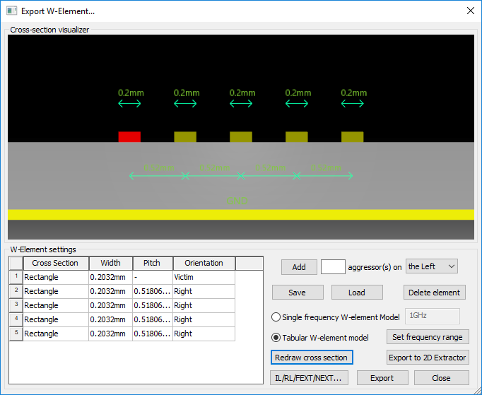 Export W-element Export W-element