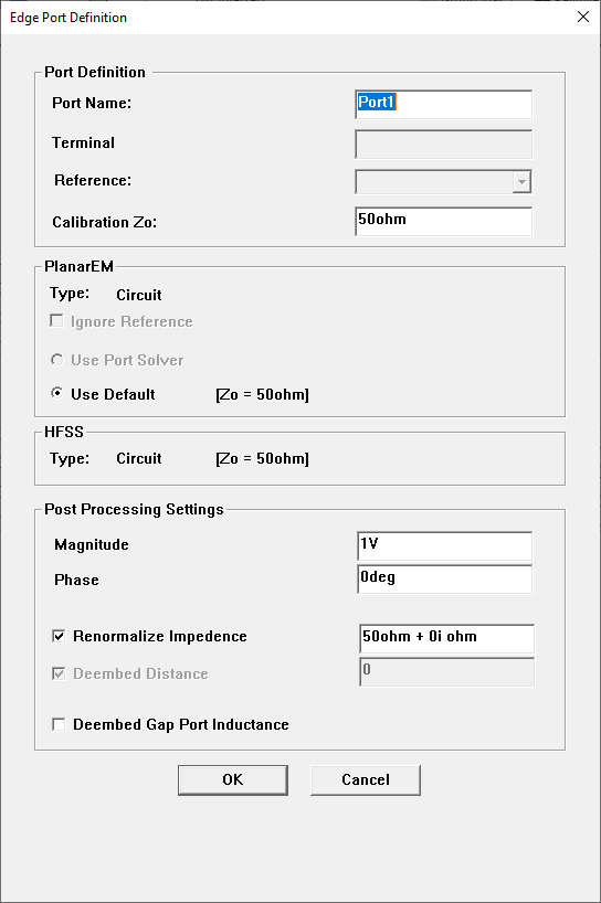 Edge Port Definition Window