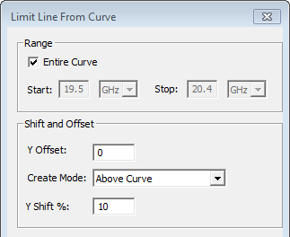 Limit Line From Curve dialog box.
