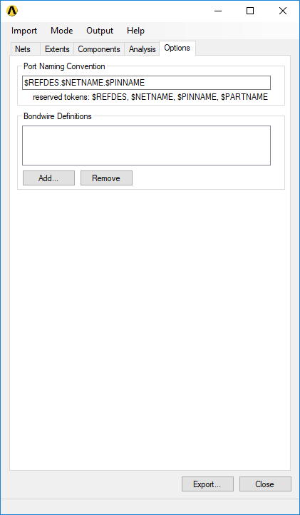 PinToPin Utility - Options Tab