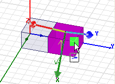 Model showing squares at valid selection points.