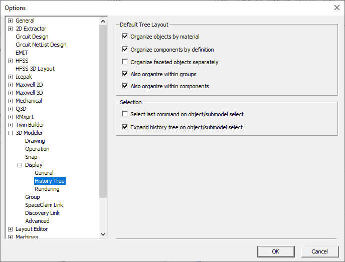 History Tree Options