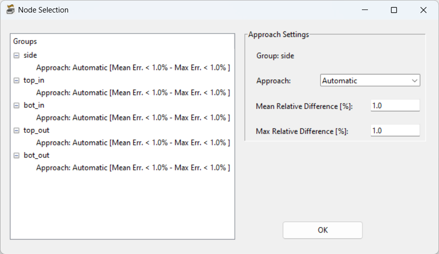 Icepak node selection dialog box.