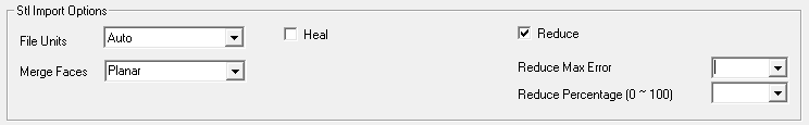 STL Import Options group box.