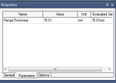 Properties dialog. Parameters tab.