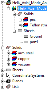 Modeler window's history tree with a model highlighted
