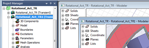 Project highlighted in Project Manager tree