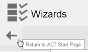 Icon to return to ACT Start Page