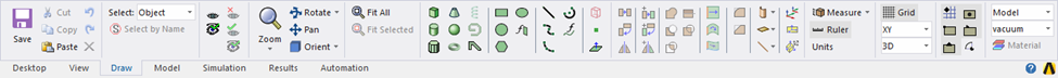 Icons and menus on Draw tab