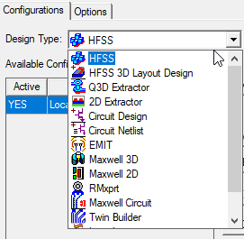 Assigning a Design Type to a configuration
