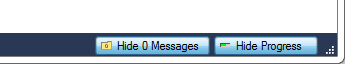 Status bar with Hide Messages and Hide Progress buttons