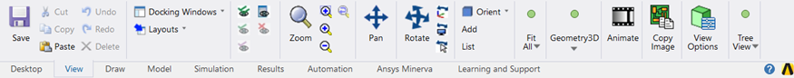 View tab with icons compressed