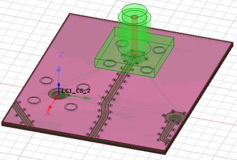 Modeler viewer displaying two components and a new coordinate system.