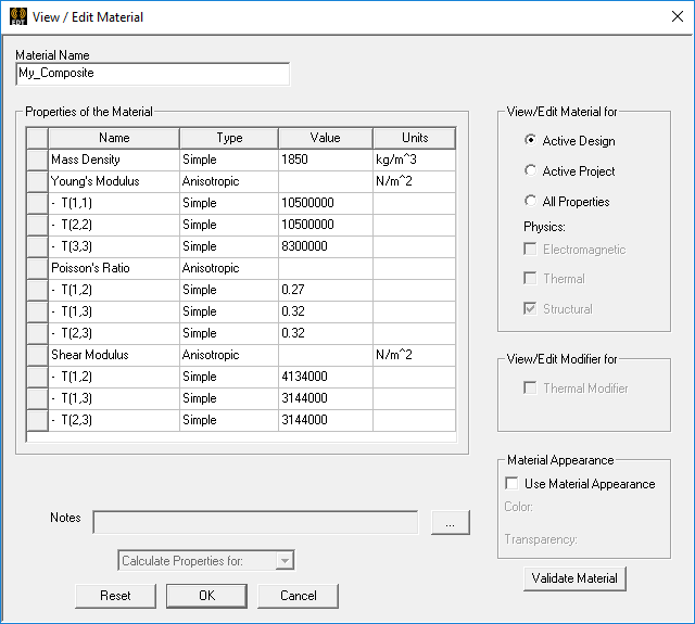 Assigning Modal Materials
