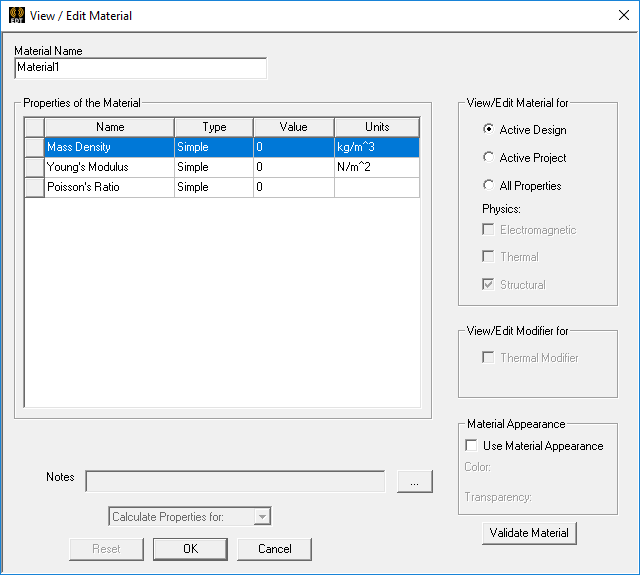 Assigning Modal Materials