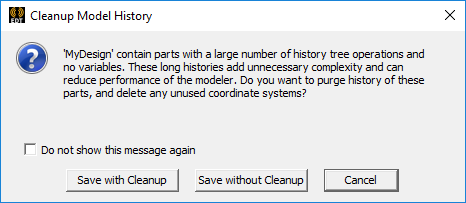 Cleanup Model History Prompt