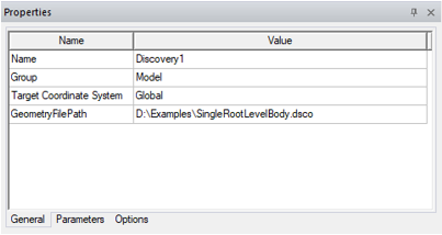 Properties dialog box. General tab.