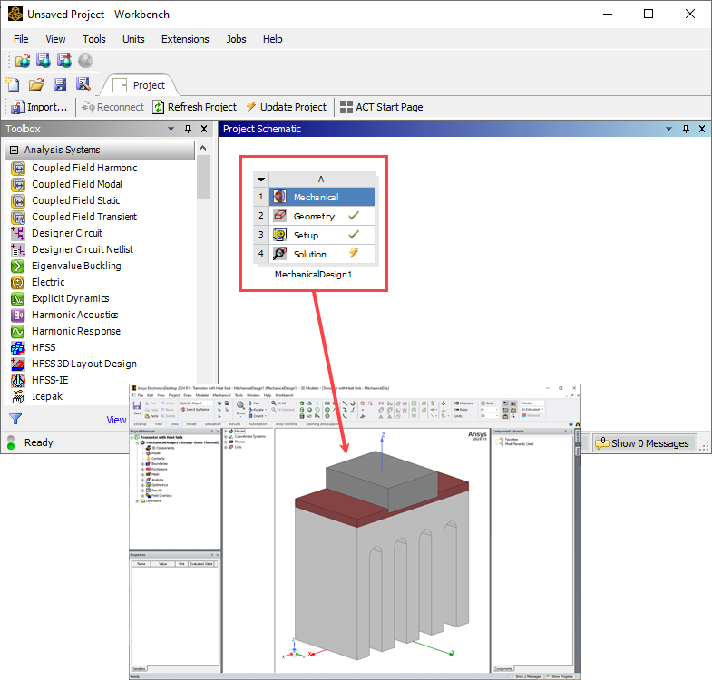 Workbench Linked to Mechanical Project