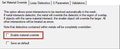 Enable Material Override Option