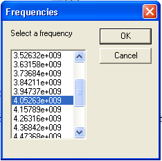 Frequences Dialog