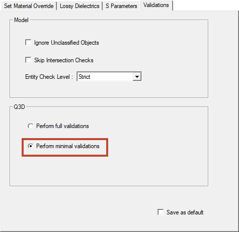 Perform Minimal Validations