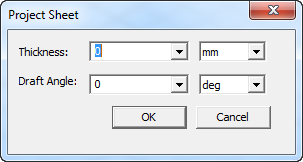 Project sheet dialog.