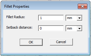 Fillet properties dialog.