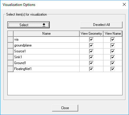 Visualization Options