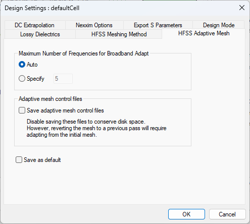 HFSS Adaptive Mesh Settings