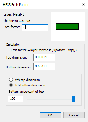 HFSS Etch Factor HFSS Etch Factor