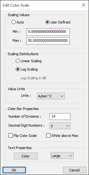 Displaying and Editing the Color Scale