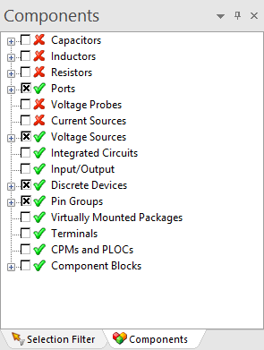 Components Workspace - Components Tab