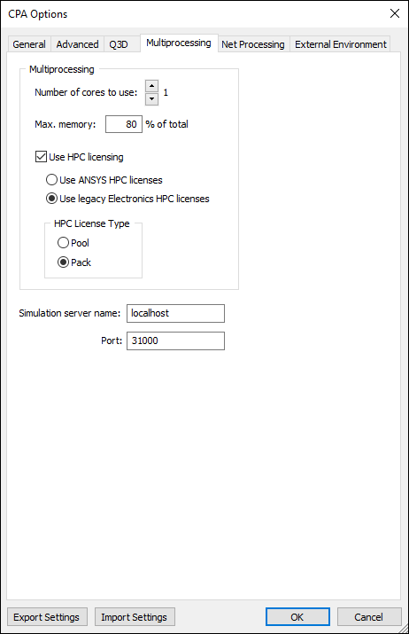 CPA Options - Multiprocessing CPA Options - Multiprocessing
