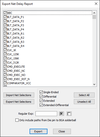 Export Net Delay Report