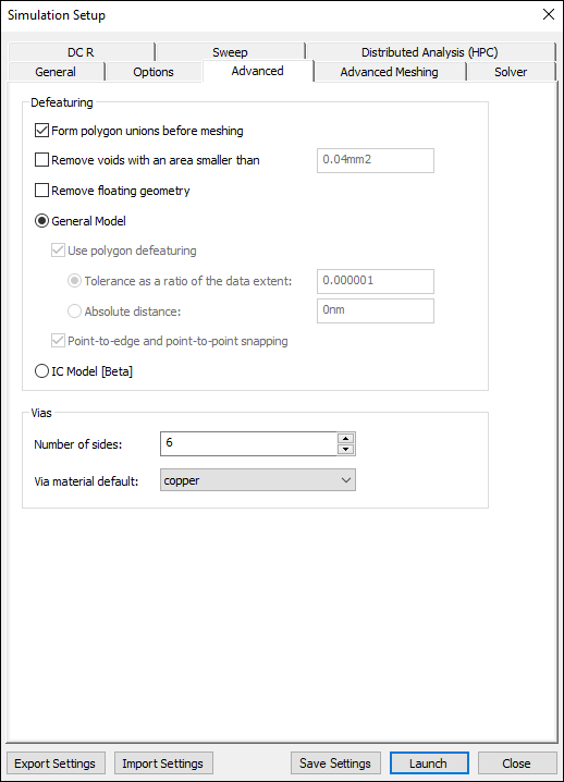 HFSS Advanced Options
